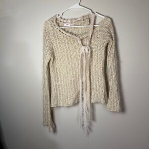 Vintage j-Lo fuzzy women’s sweater size large bow fairy vintage retro sweater
